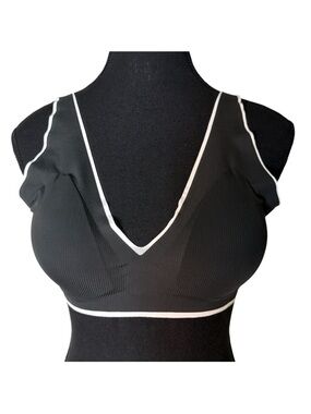 LUCKY BRAND New Without Tags Wireless Ribbed Lightweight Bra Triangle Black XL